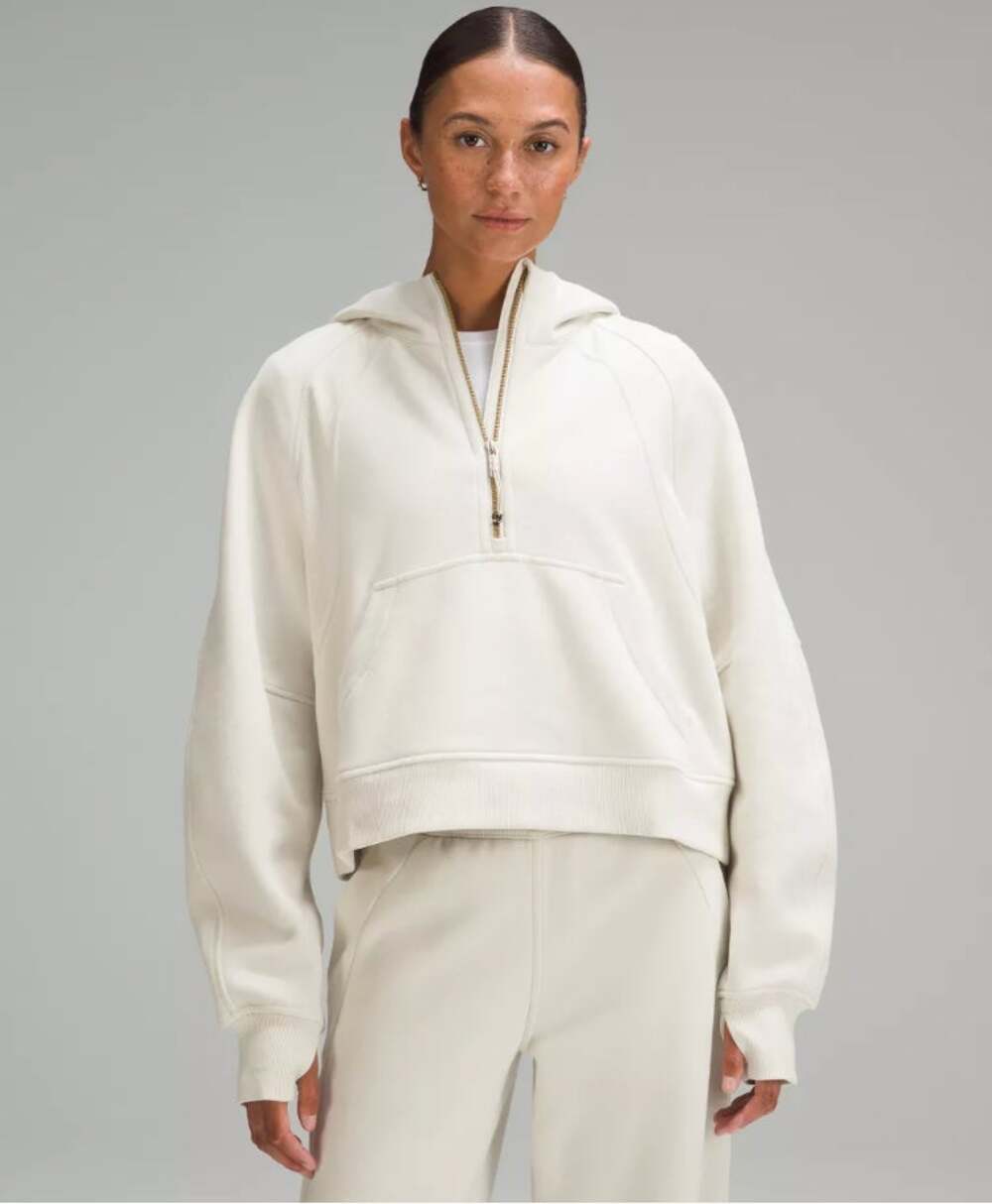 Lululemon Scuba Oversized Half Zip Hoodie in Cream M/L